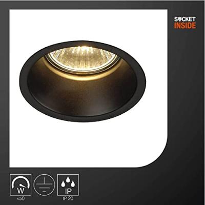 SLV 112910 Horn Inbouwlamp LED GU10 50 W Zwart (mat)