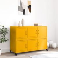 Dressoir 100,5x39x72 cm staal mosterdgeel - thumbnail