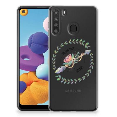 Samsung Galaxy A21 Telefoonhoesje met Naam Boho Dreams Samsung Galaxy A21 Telefoonhoesje met Naam Boho Dreams