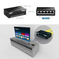 TRENDnet TEG-S50G GREENnet Switch, TEG-S5g zwart metaal. 5-Port - thumbnail