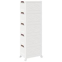 Opbergbox stapelbaar met wielen 5-laags 28 L 48,5x29,5x139 cm - thumbnail