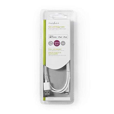 Nedis Lightning Kabel | Apple Lightning 8- Pins naar USB-A Male | 1 m | Wit | 1 stuks - CCGB39300WT10 CCGB39300WT10
