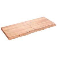 VidaXL Wastafelblad 120x50x(2-6) cm behandeld massief hout lichtbruin - thumbnail