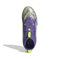 adidas F50 League Mid Gras / Kunstgras Voetbalschoenen (MG) Kids Paars Wit Neongeel - thumbnail