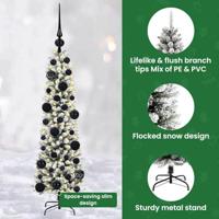 Kunstkerstboom met 150 LED Wit 120 cm PVC en Metaal en Plastic - thumbnail