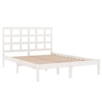 Bedframe massief hout wit 120x190 cm - thumbnail