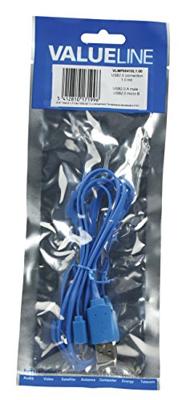 Micro USB kabel plat (blauw 1m) voor o.a. smartphones Micro USB kabel plat (blauw 1m) voor o.a. smartphones