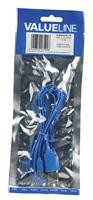 Micro USB kabel plat (blauw 1m) voor o.a. smartphones - thumbnail