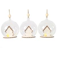 *Countryfield kerstbal met huisje 1LED - thumbnail