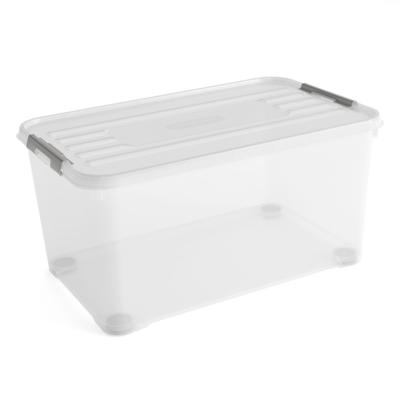 Curver 243857 Opbergbox HANDY Stapelbaar (l x b x h) 800 x 500 x 390 mm Transparant, Zilver 1 stuk(s) Curver 243857 Opbergbox HANDY Stapelbaar (l x b x h) 800 x 500 x 390 mm Transparant, Zilver 1 stuk(s)