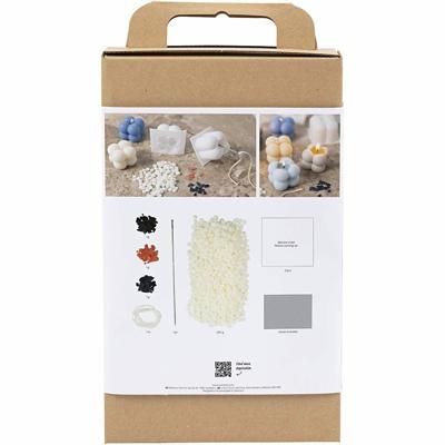 Creativ Company Hobbyset kaarsen maken, bubble sojakaars, beige, lichtblauw, crème, 1 doos Creativ Company Hobbyset kaarsen maken, bubble sojakaars, beige, lichtblauw, crème, 1 doos