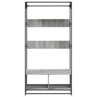 Kledingkast 90x50x180 cm bewerkt hout grijs sonoma eikenkleurig - thumbnail