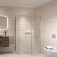 Douchecabine Sanivo Nova Soft Close RVS Look Helder Glas (Alle Maten) - thumbnail