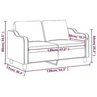 Tweezitsbank 120 cm stof donkergrijs - thumbnail