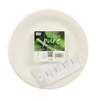 Bord "pure", rond, wit, diameter 23 cm, uit karton, pak van 100 stuks - thumbnail
