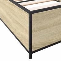 Bedframe bewerkt hout en metaal sonoma eikenkleurig 75x190 cm - thumbnail