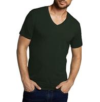 2-pak heren T-shirts V-hals - Velo - Bamboe heren ondershirts korte mouwen - Donkerblauw - Groen - Wit - Zwart - thumbnail