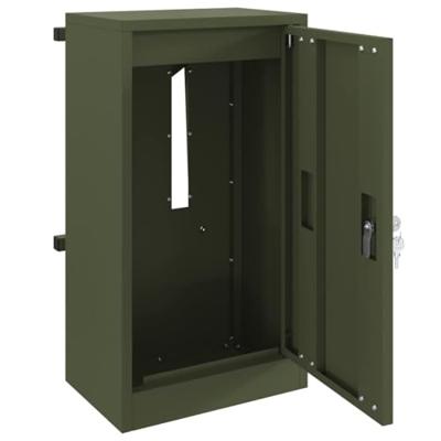 VidaXL Brievenbus met opslag met slot olijfgroen 30 x 20 x 55 cm staal