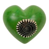 Gelukssteen van Zeepsteen Hart (Groen) - thumbnail
