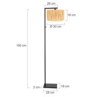 Steinhauer VloerlampStang zwart met strokleurige kap - 3706ZW - thumbnail