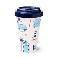 VW T1 Volkswagen Busje Explore RPET Duurzame Thermosbeker Reismok 400ml - thumbnail