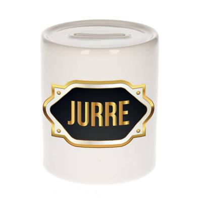 Jurre naam / voornaam kado spaarpot met embleem - Naam spaarpotten Jurre naam / voornaam kado spaarpot met embleem - Naam spaarpotten