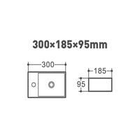 Fontein BWS Wanda 30,5x19x10,5 cm Keramiek Hoogglans Wit (kraangat rechts) - thumbnail