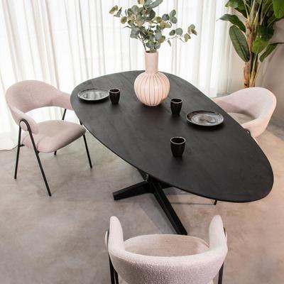 LABEL51 Eetkamertafel Rosie - Zwart - Mangohout - 220x110 cm LABEL51 Eetkamertafel Rosie - Zwart - Mangohout - 220x110 cm