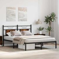 Bedframe zonder matras hout gerookt eikenkleurig 140x200 cm - thumbnail