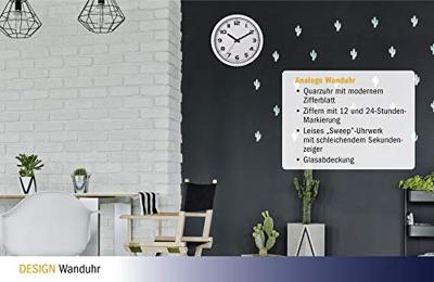 TFA Dostmann 60.3050.02 Wandklok Kwarts 305 mm x 305 mm x 38 mm Wit TFA Dostmann 60.3050.02 Wandklok Kwarts 305 mm x 305 mm x 38 mm Wit