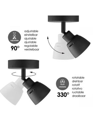 Home sweet home LED opbouwspot Aka Ø 9,5 cm - zwart Home sweet home LED opbouwspot Aka Ø 9,5 cm - zwart