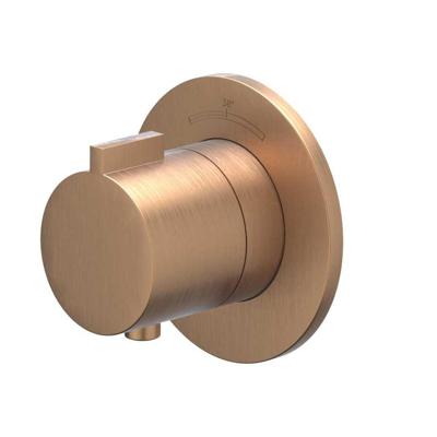 Afbouwdeel IVY Pact Inbouwthermostaat Symmetry Met Rond Rozet Geborsteld Mat Koper PVD IVY