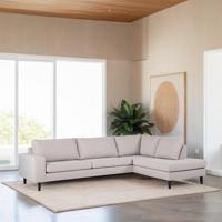 BASE 3-zits Hoekbank 'Yuridia' Rechts, kleur Grijs - thumbnail