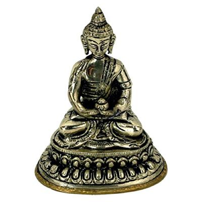 Japanse Boeddha Beeld Witmetaal Amithaba - 10 cm Japanse Boeddha Beeld Witmetaal Amithaba - 10 cm