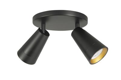 Highlight Spot Petunia 2 lichts rond Ø 18 cm zwart goud