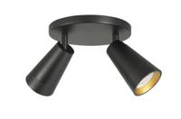 Highlight Spot Petunia 2 lichts rond Ø 18 cm zwart goud - thumbnail