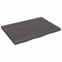 Wandschap 80x60x(2-4)cm behandeld massief eikenhout donkerbruin - thumbnail