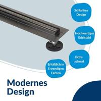 Ben Small douchegoot inclusief rooster 70cm geborsteld zwart - thumbnail