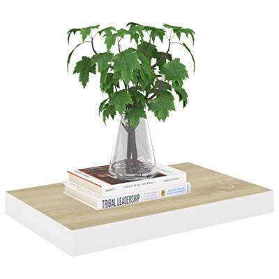 VidaXL Wandschappen zwevend 4 st 50x23,5x3,8 cm mdf eikenkleurig en wit