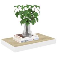 Wandschappen zwevend 2 st 50x23x3,8 cm MDF eikenkleurig en wit - thumbnail