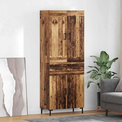 Hoge kast met lade 2 pcs Oud Hout Bewerkt hout
