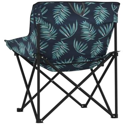 Campingstoelen 2 st met vakje inklapbaar bladprint - thumbnail