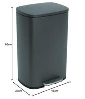 Pattumiera da cucina a pedale - ADMIRAL - KITCHEN MOVE - 50L - Design - Grigio opaco in acciaio inox - thumbnail