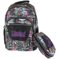 Gerimport rugzak met etui junior 32 x 43 cm polyester zwart - thumbnail