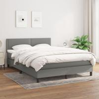 Boxspring met matras stof donkergrijs 140x200 cm - thumbnail