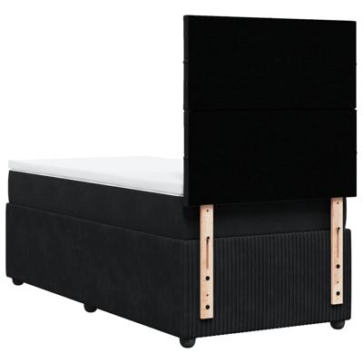 Boxspring met matras fluweel zwart 140x190 cm