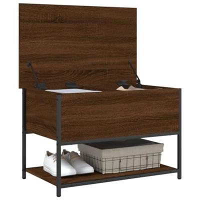 Opbergbankje 70x42,5x47 cm bewerkt hout bruineikenkleurig