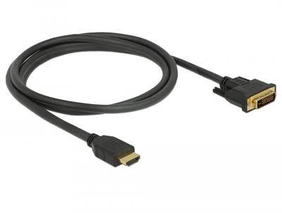 Delock 85653 HDMI-kabel HDMI / DVI Aansluitkabel HDMI-A-stekker, DVI-D 24+1-polige stekker 1.5 m Zwart Afgeschermd (drievoudig), Vergulde steekcontacten Delock 85653 HDMI-kabel HDMI / DVI Aansluitkabel HDMI-A-stekker, DVI-D 24+1-polige stekker 1.5 m Zwart Afgeschermd (drievoudig), Vergulde steekcontacten