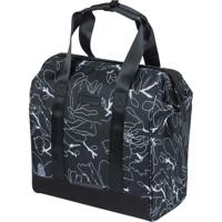 Basil Grand Flower fietsshopper - zwarte waterafstotende tas met laptopvak - 23L - thumbnail