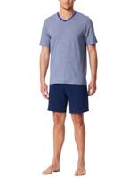 Schiesser Schiesser Heren Pyjama Short royal blue 183585 58/3XL - thumbnail